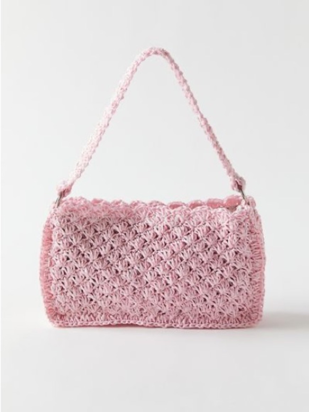 Urban Outfitters Pink Penny Crochet Baguette Bag